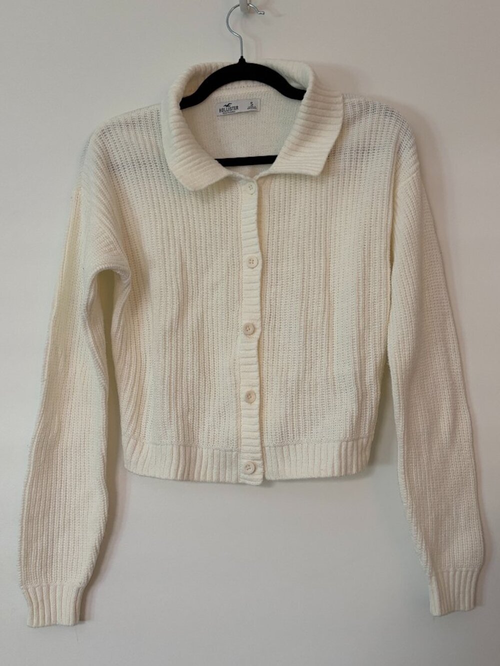 Hollister Co. Women's White and Cream Cardigan size S